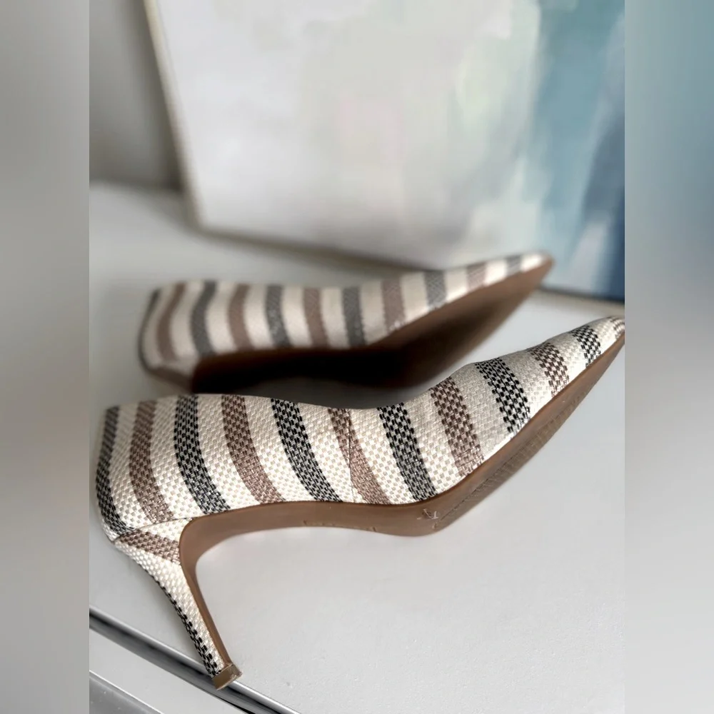 ALFANI Womens Coral Woven Padded Jeules Pointed Toe Stiletto Slip On Pumps - Picture 5 of 5